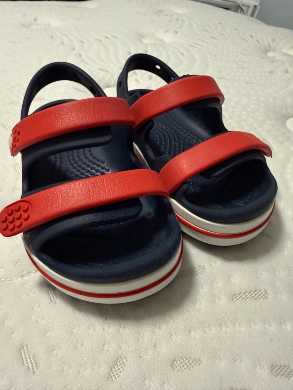 CROCS Toddler Navy and Red Sandals